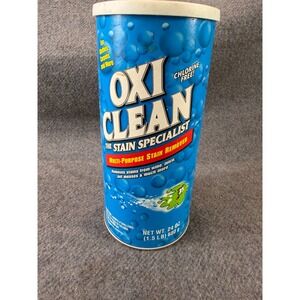 OxiClean Multi-Purpose Stain‎ Remover 24 oz Blue Vintage Canister Powder Vintage